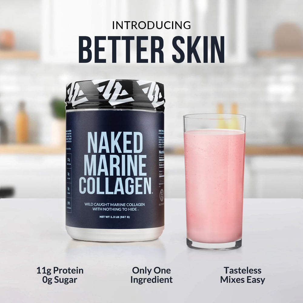 NAKED collagen powder dissolving in coffee for smooth mornings.
