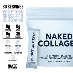 NAKED Collagen Stick Packs travel-ready sachets ideal for on-the-go nutrition.