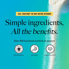 NAKED Colostrum Powder spoon highlighting precise dosing for daily intake.