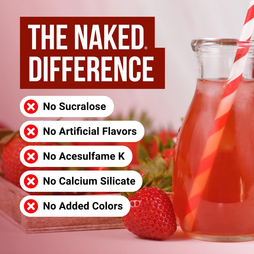 NAKED Creatine Strawberry dissolves in glass for a smooth mix