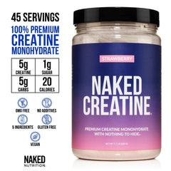 NAKED Creatine Strawberry scoop dissolving quickly in water
