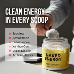 NAKED Energy scoop inside packaging for precise serving