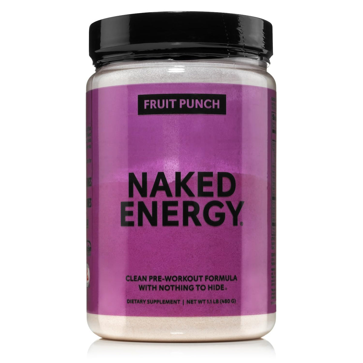 NAKED Fruit Punch Energy bottle pouring for clean pre-workout energy