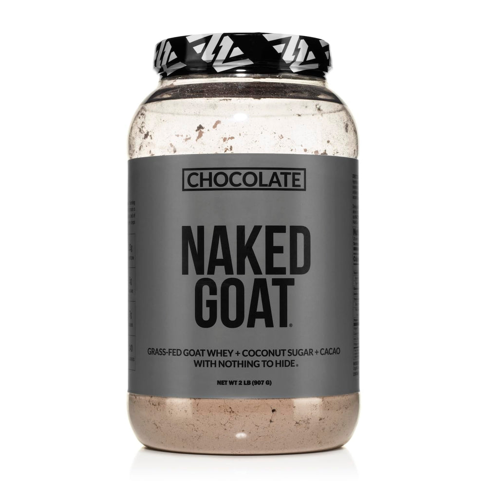 NAKED Goat Chocolate Protein Powder ingredients show clean protein from goat whey
