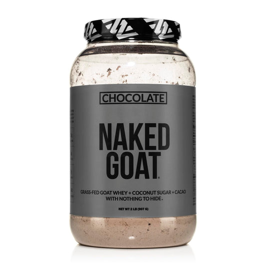 NAKED Goat Chocolate Protein Powder ingredients show clean protein from goat whey