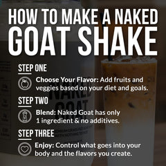 NAKED Goat whey protein ingredients panel close-up, single ingredient
