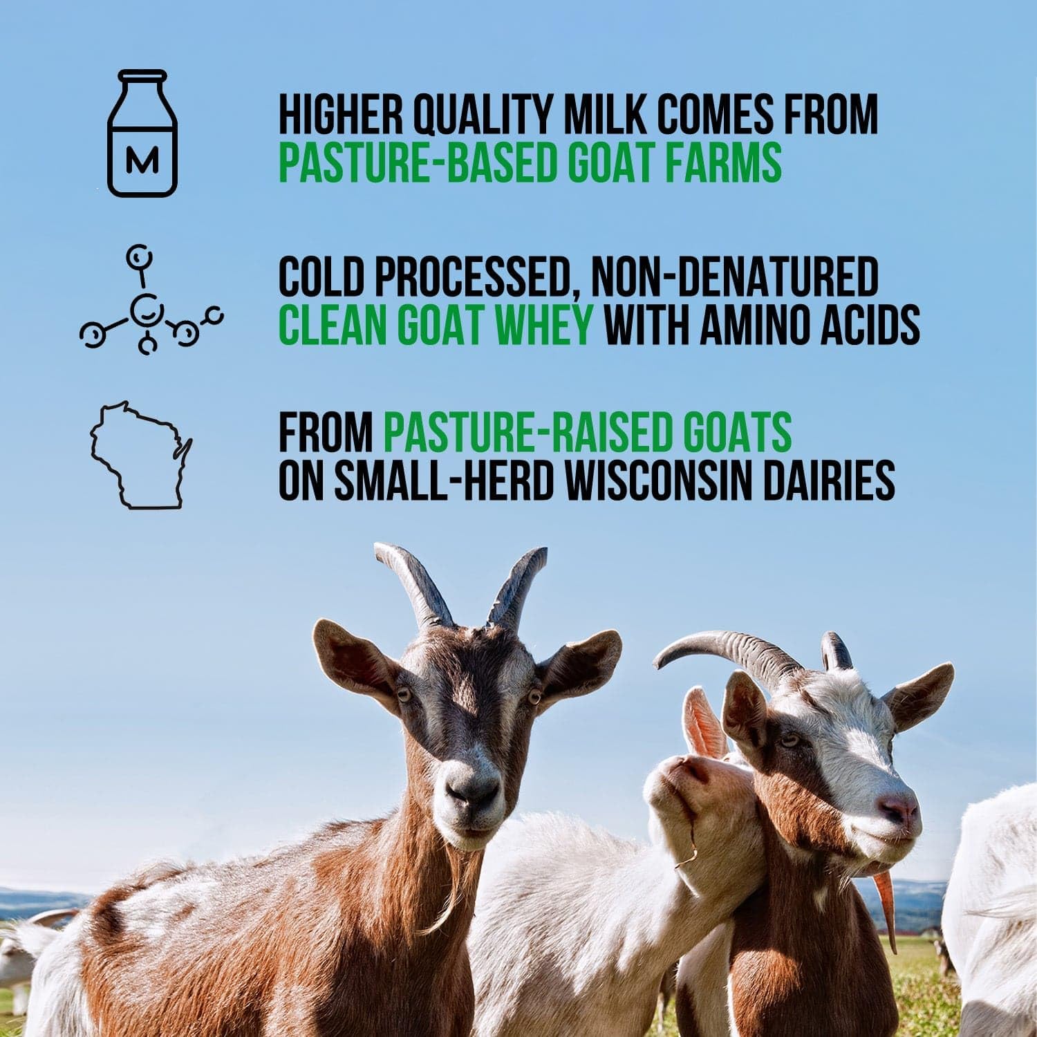 NAKED Goat Vanilla protein scoop closeup suggests quick, tasty post-workout nourishment.