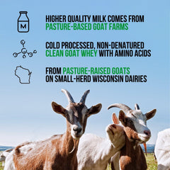 NAKED Goat Vanilla protein scoop closeup suggests quick, tasty post-workout nourishment.