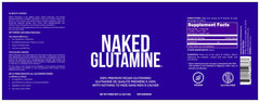 NAKED L-Glutamine label highlights non-GMO and gluten-free.