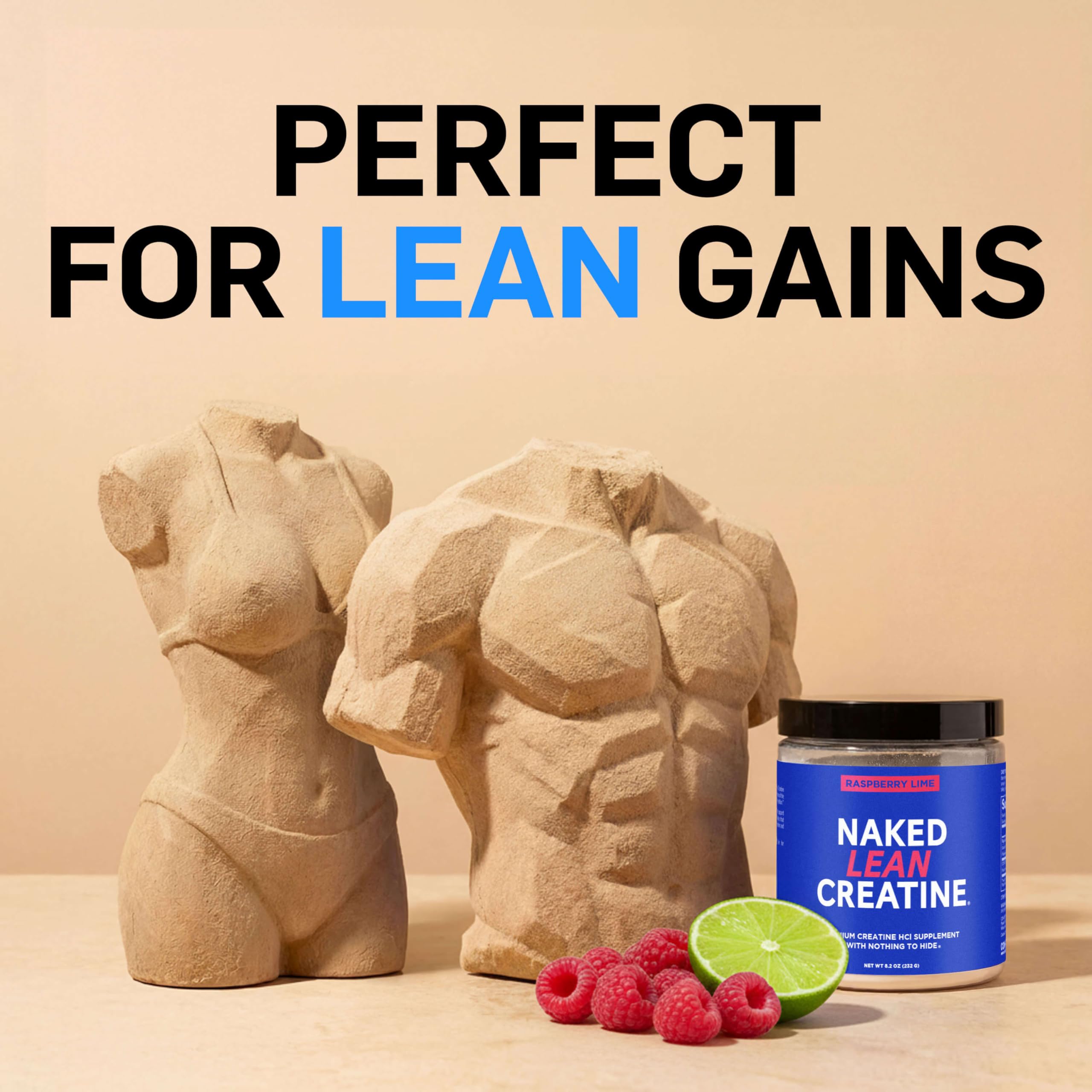 Athletic setting featuring NAKED Lean Creatine HCl for strength-focused use.