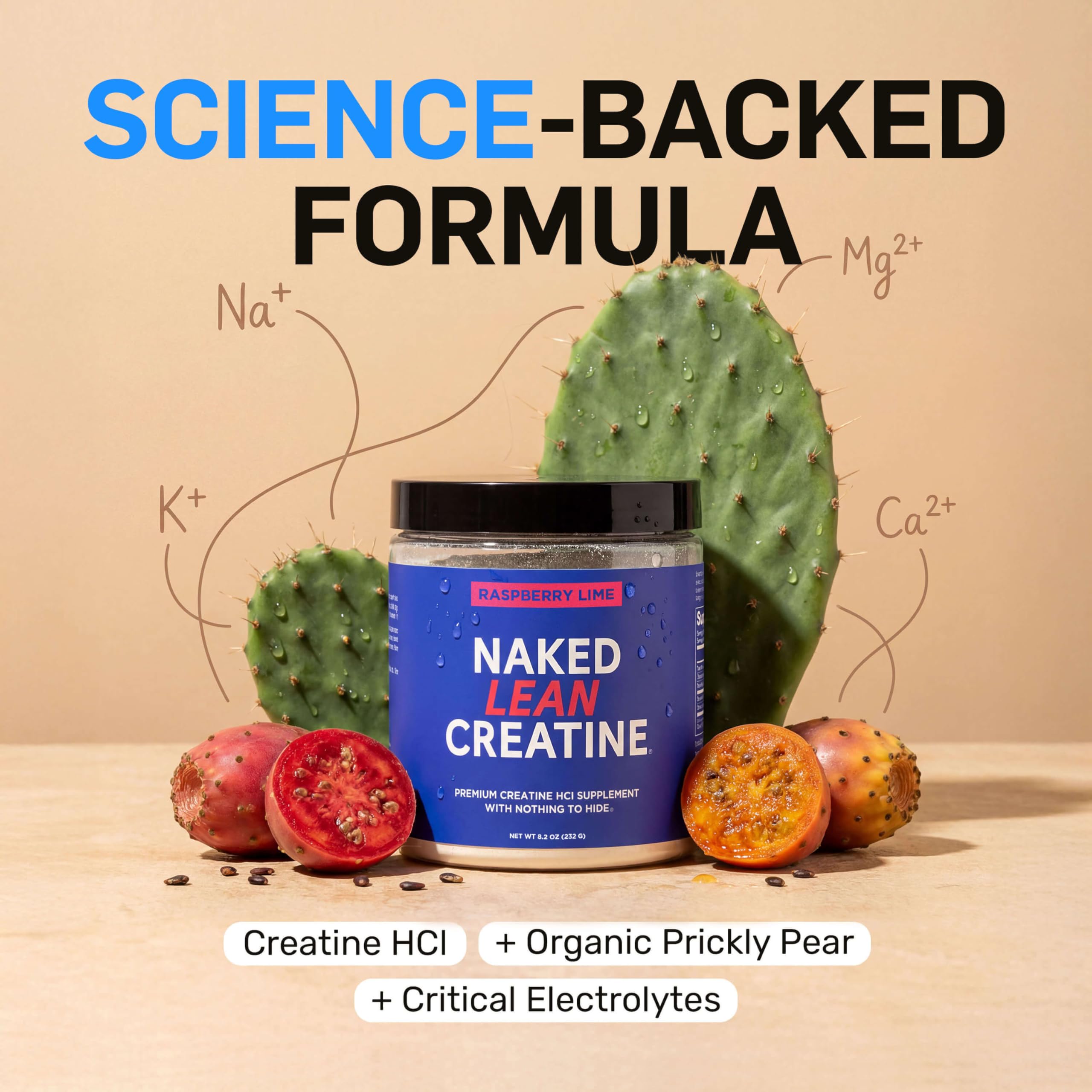 Pouring NAKED Lean Creatine HCl powder into water shows smooth mixability.