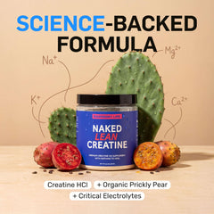 Pouring NAKED Lean Creatine HCl powder into water shows smooth mixability.