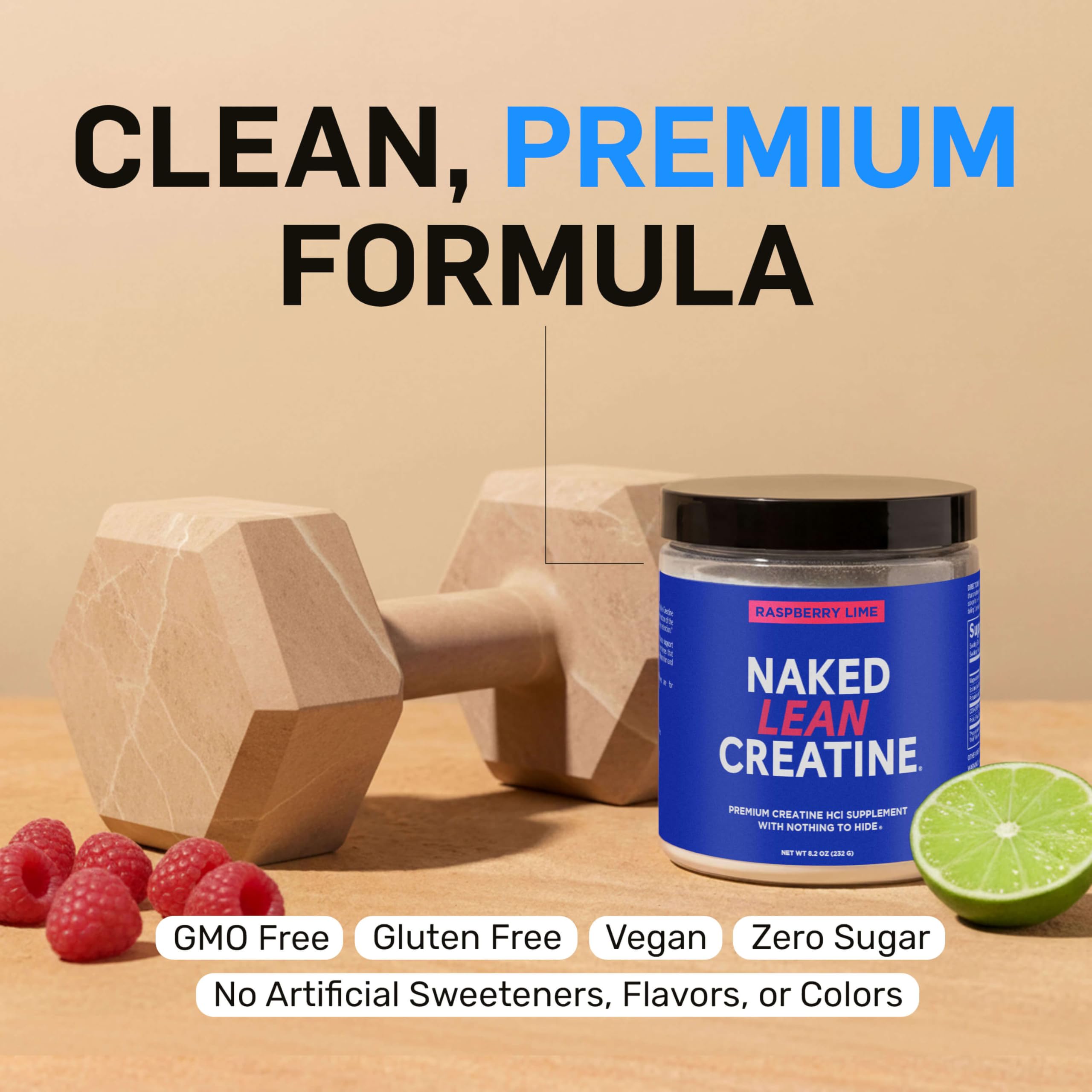 Ligature of electrolytes in NAKED Lean Creatine HCl aids hydration during training.