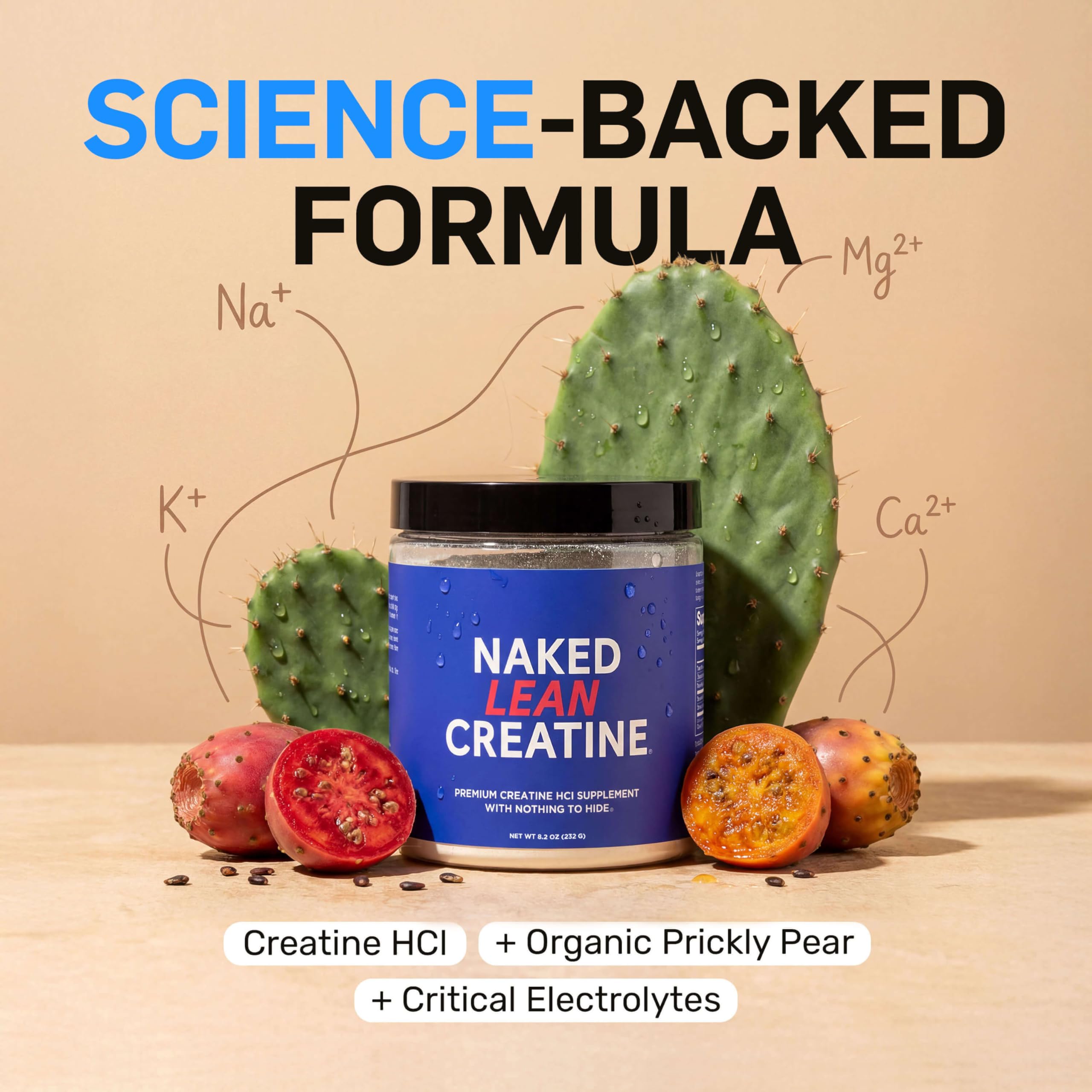 NAKED Lean Creatine HCl Powder being poured for easy daily use.