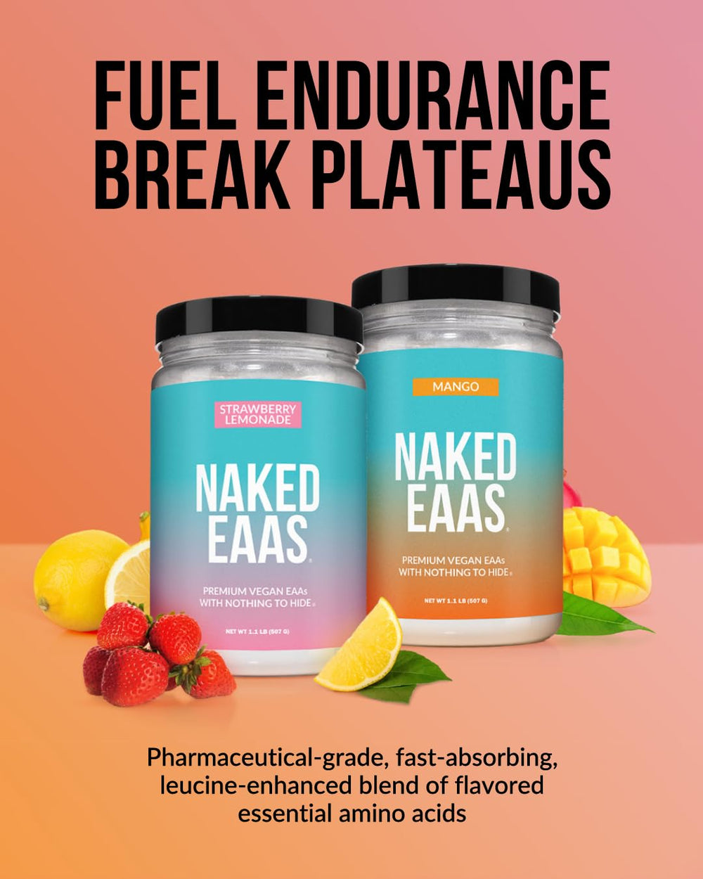NAKED Mango EAAs mixed in glass for post-workout drink.