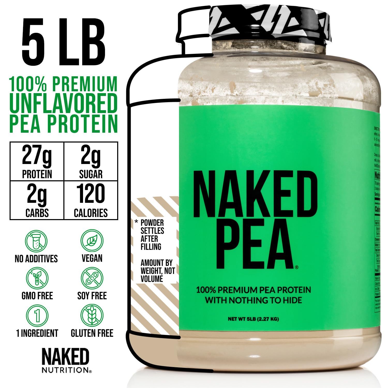 NAKED Pea ingredients: 100% yellow pea protein