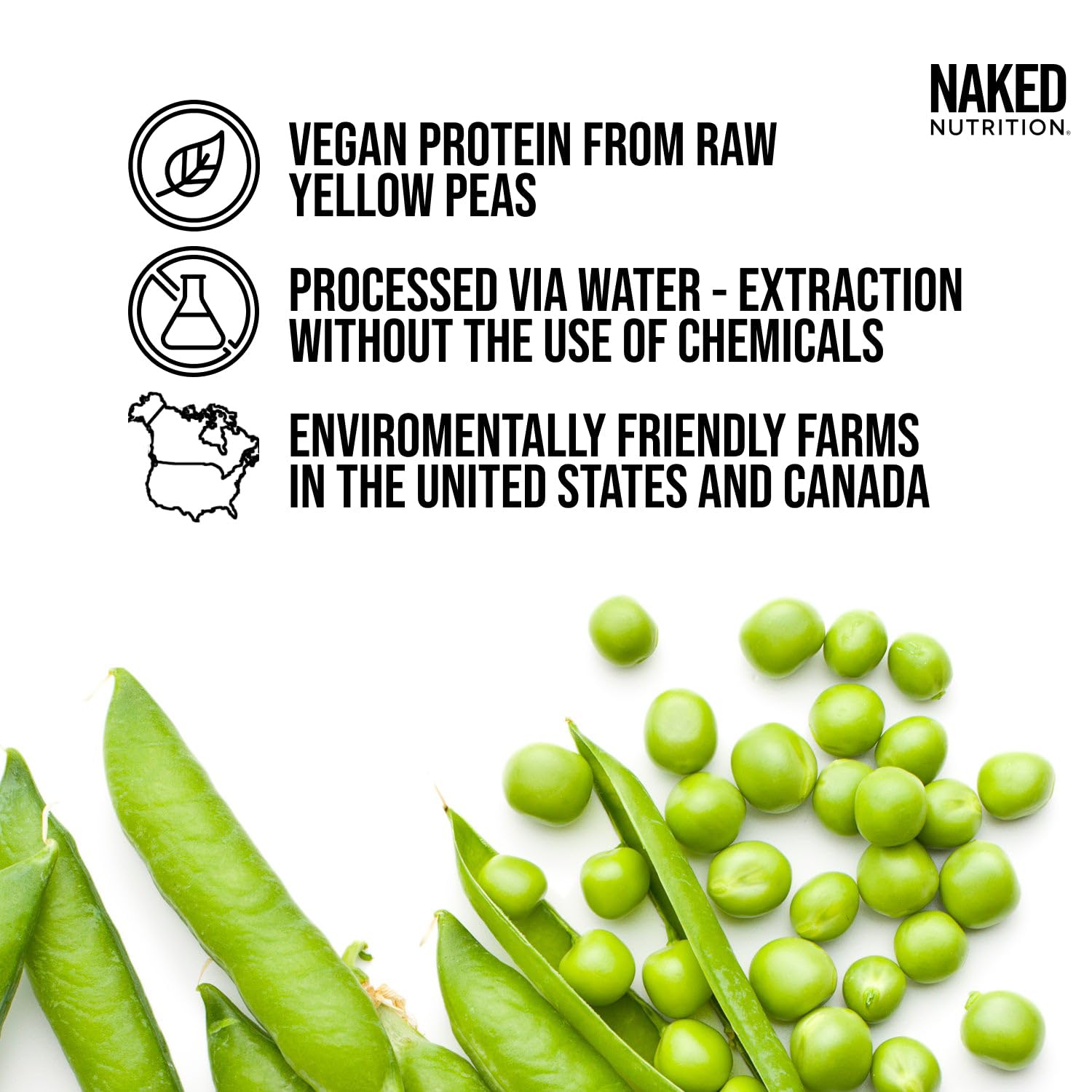NAKED Pea powder scoop closeup for convenient daily protein