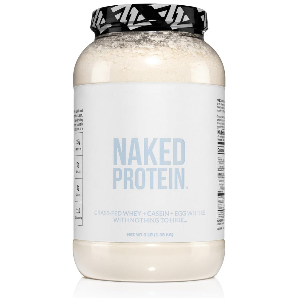 NAKED Protein Powder Blend front packaging with four clean ingredients for a versatile protein base.