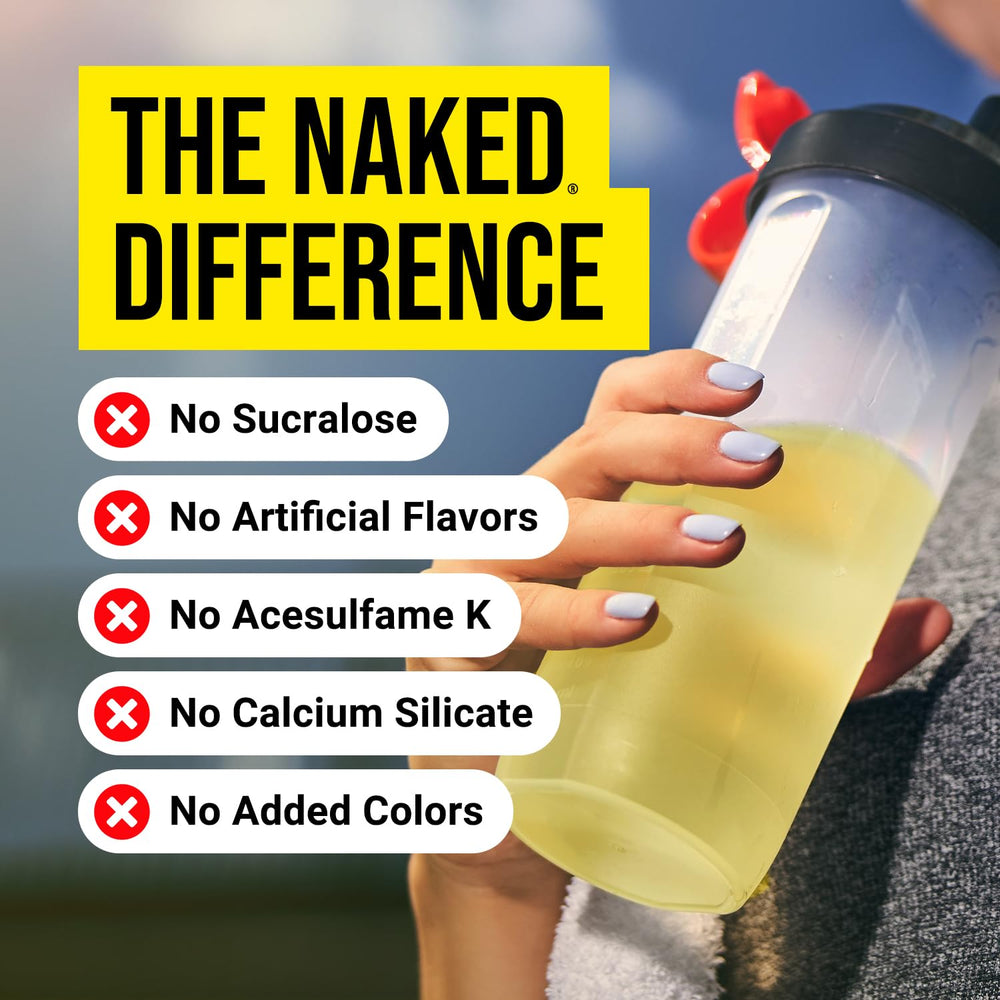 Close-up of Naked Creatine Lemon Lime stick pack showing real ingredients
