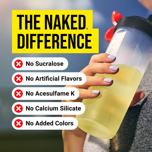 Close-up of Naked Creatine Lemon Lime stick pack showing real ingredients
