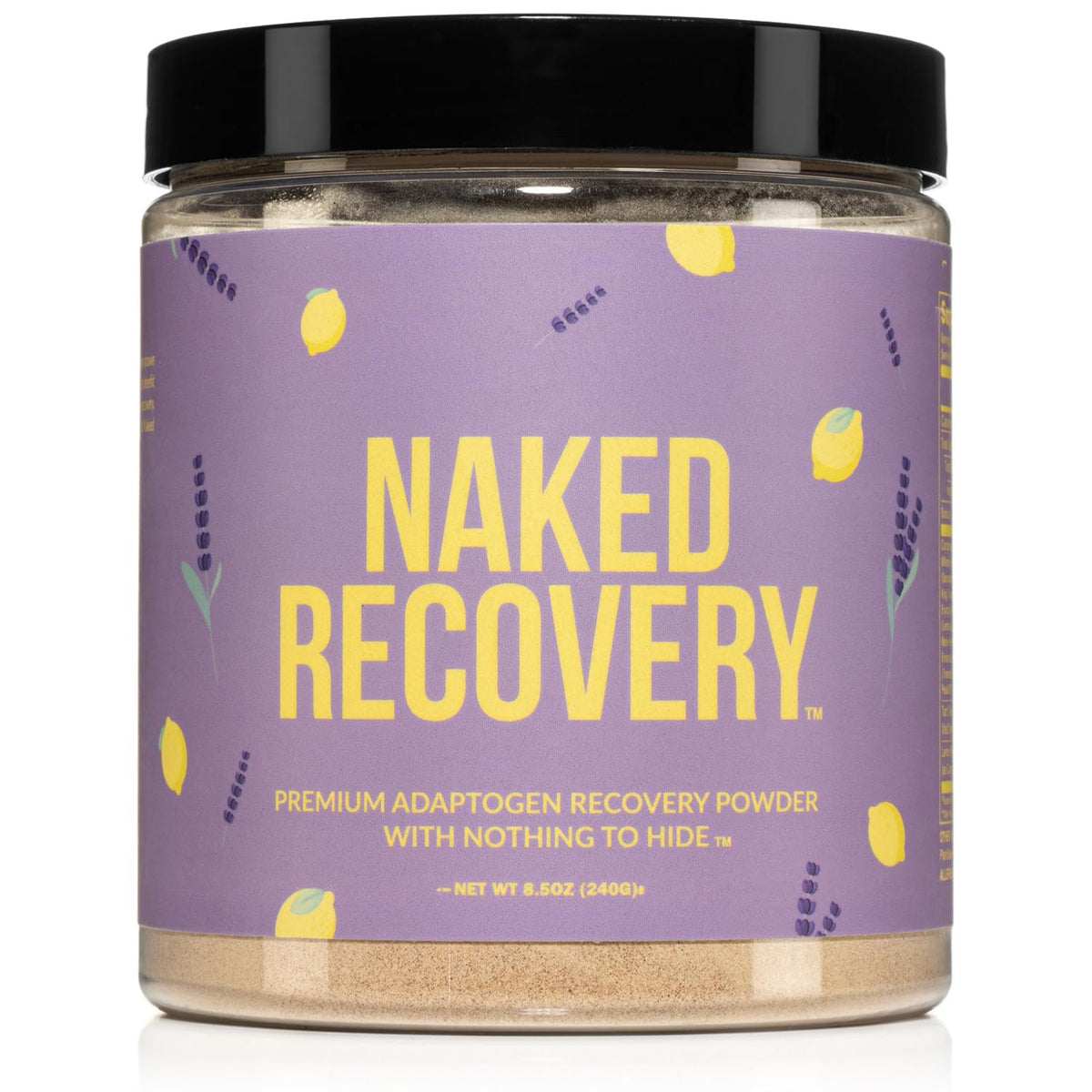 NAKED Recovery powder tub ready to mix for post-workout support
