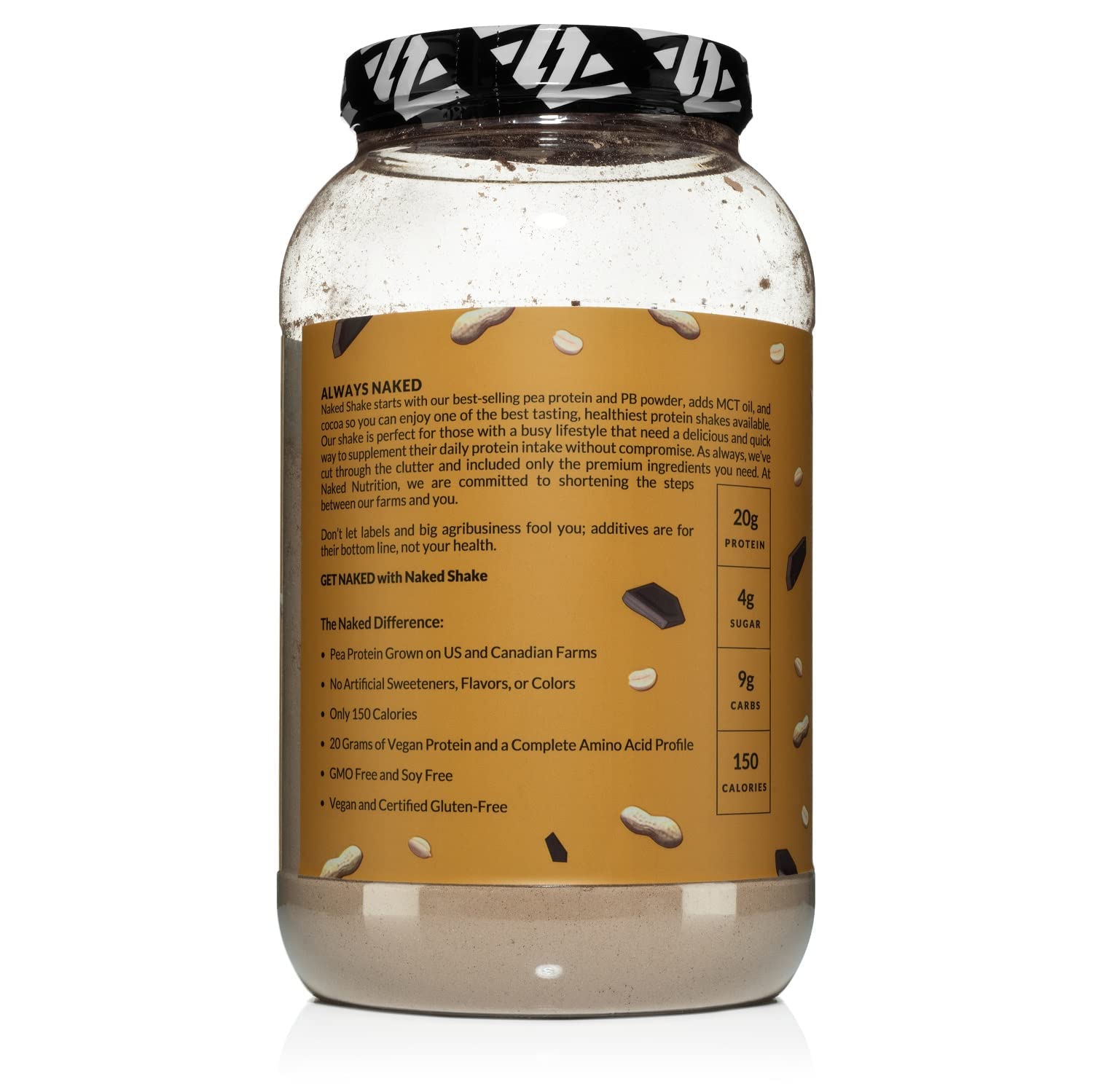 Gluten-free NAKED Shake packaging designed for dietary considerations