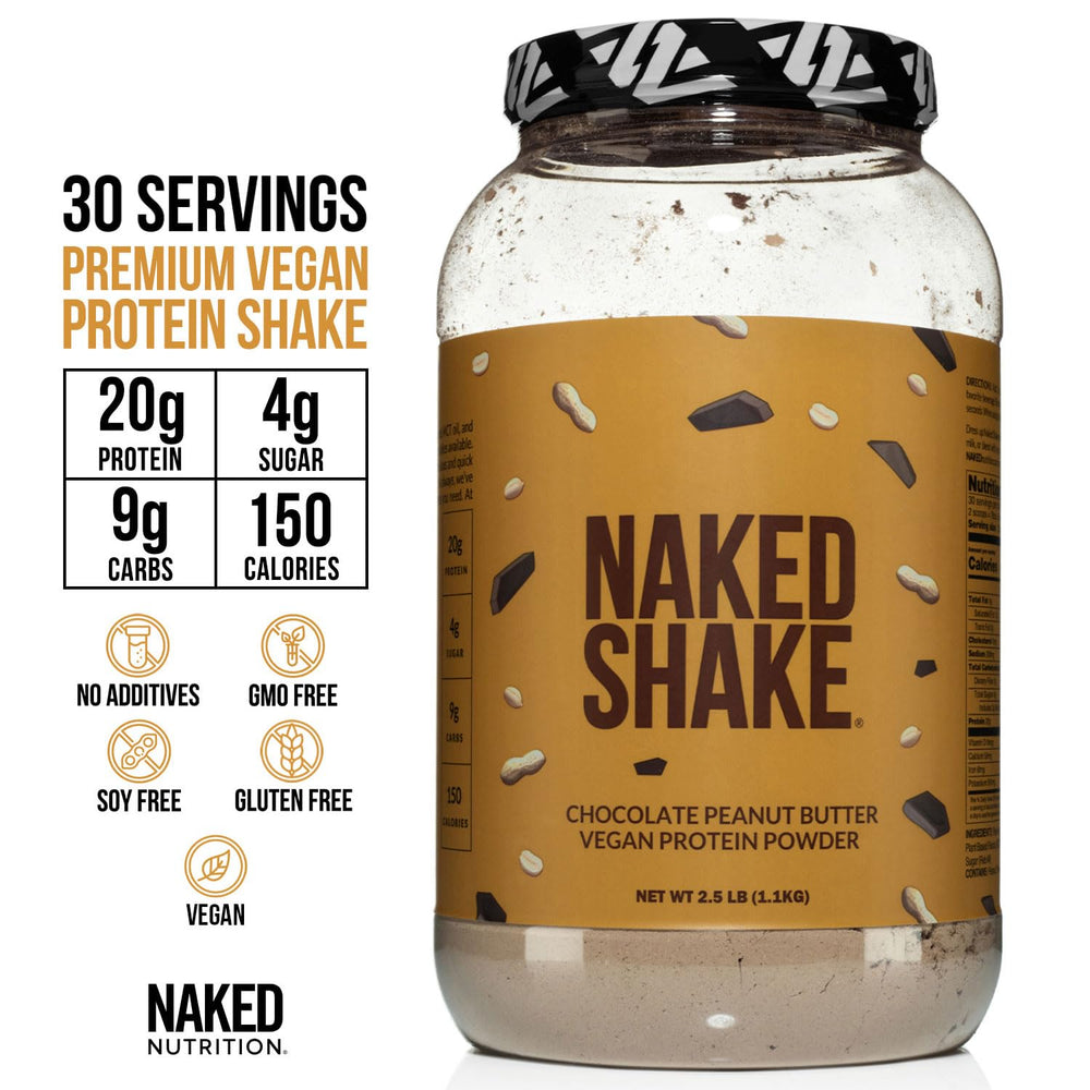 MCT oil droplets next to NAKED Shake powder for energy-friendly nutrition