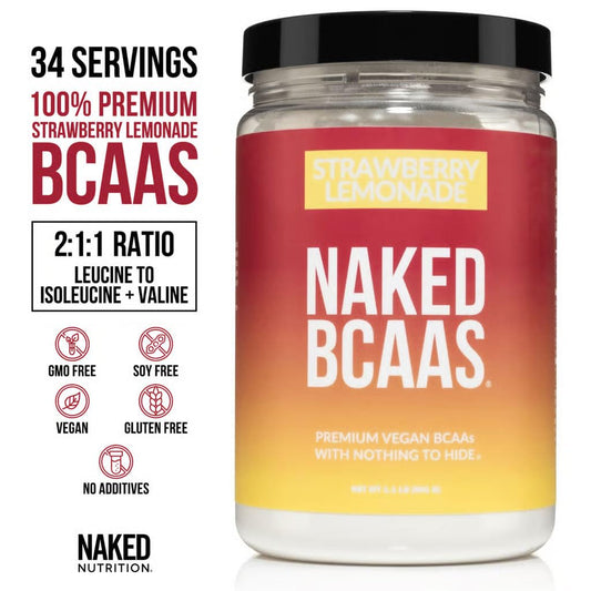NAKED Strawberry Lemonade BCAAs powder scoop for easy portioning during training.