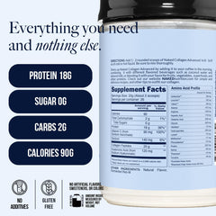NAKED Vanilla Collagen Advanced pasture-raised sourcing highlights quality protein