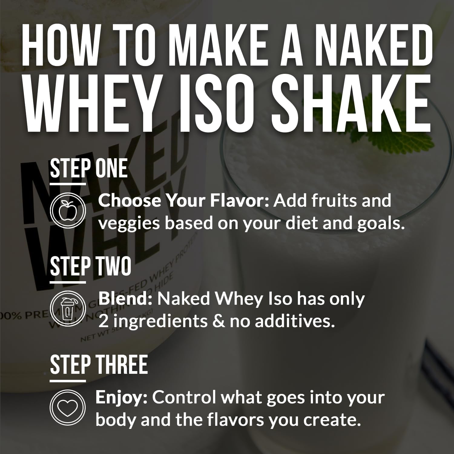 NAKED Vanilla Whey Isolate features low lactose per serving for easier digestion.