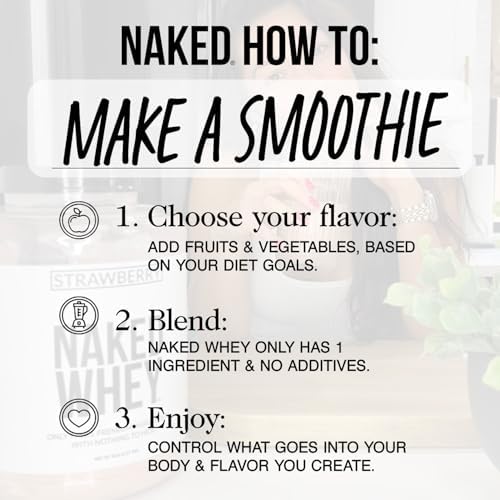 NAKED Vanilla Whey smoothie bowl idea with fruit for balanced nutrition.