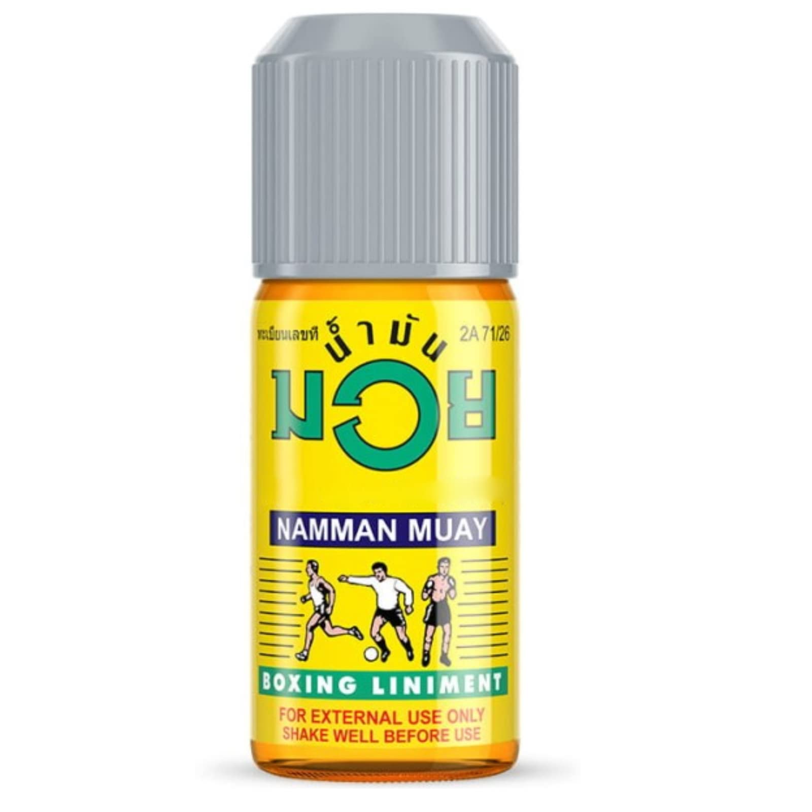 Namman Muay liniment oil 30ml used after workout for post‑exercise comfort.