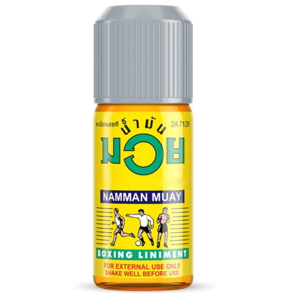 Namman Muay liniment oil 30ml used after workout for post‑exercise comfort.