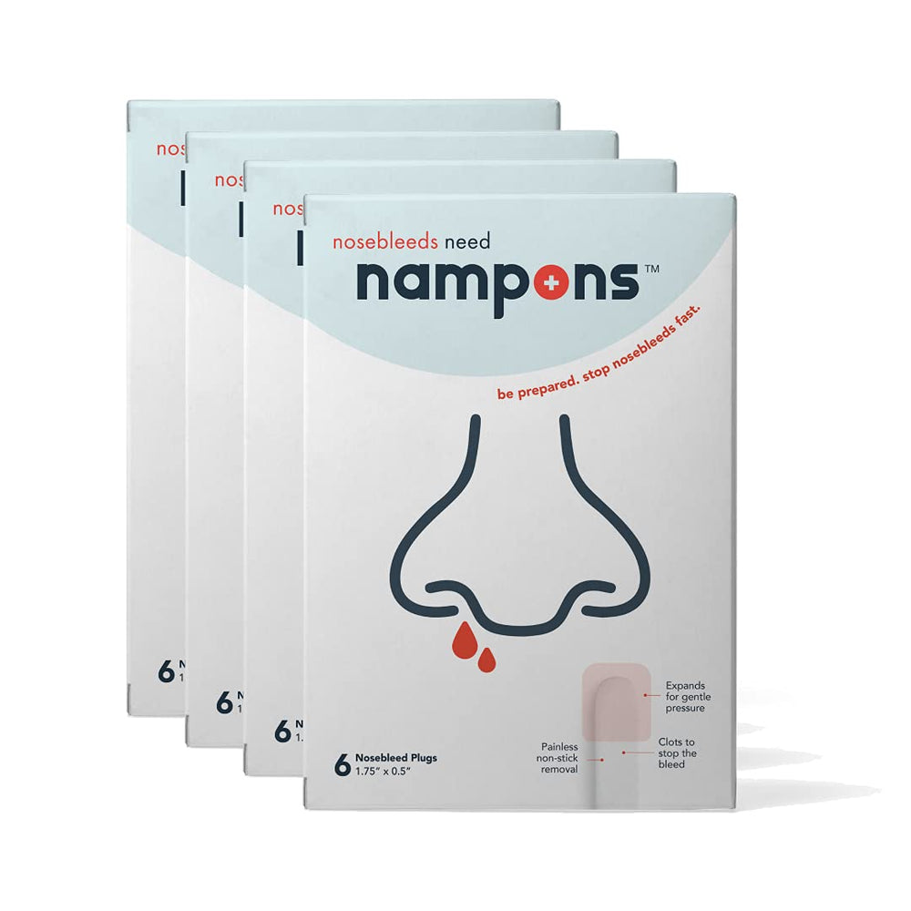 Nampons Nosebleed Stoppers packaging signals trusted first aid use