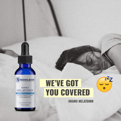 Nano Melatonin drops with a pre-measured 1ml dropper for quick absorption and calm evenings.