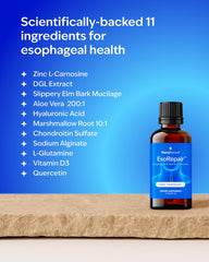 NANOREVIVE EsoRepair ingredients-graphic features Slippery Elm and Aloe extracts.