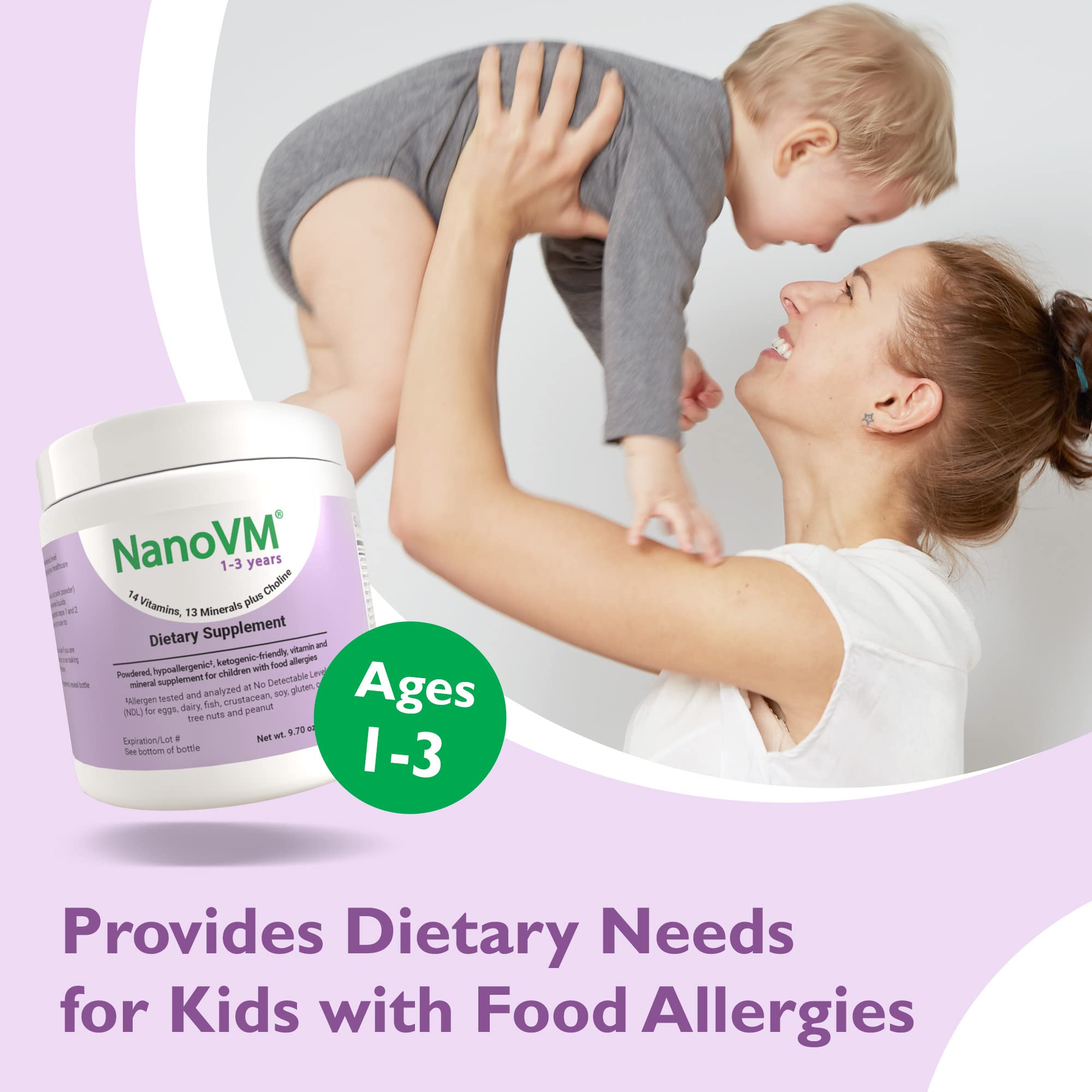 NanoVM 275g jar designed for daily kid nutrition.