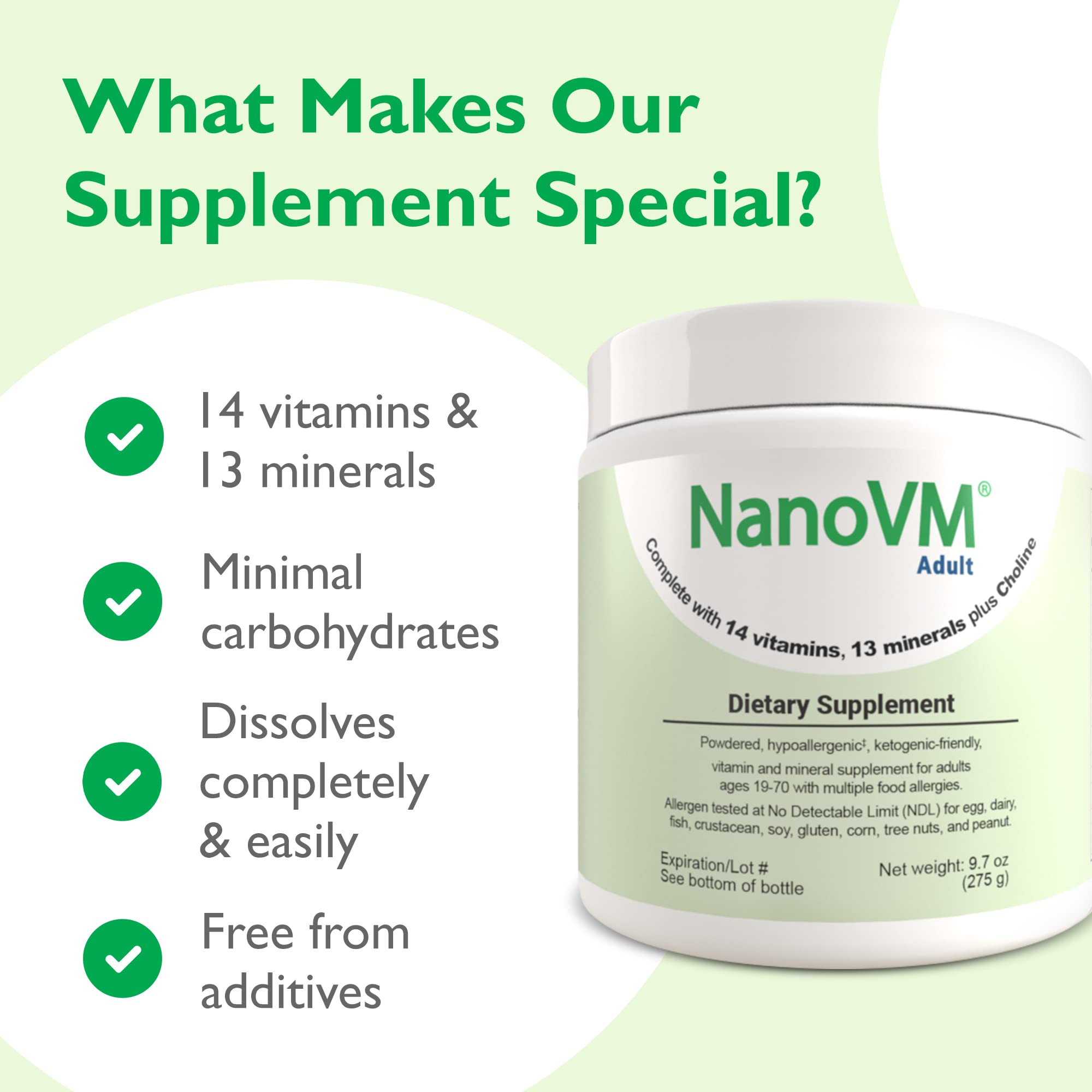 NanoVM low-carb-per-serving supports keto-friendly daily supplementation with minimal carbohydrate intake.