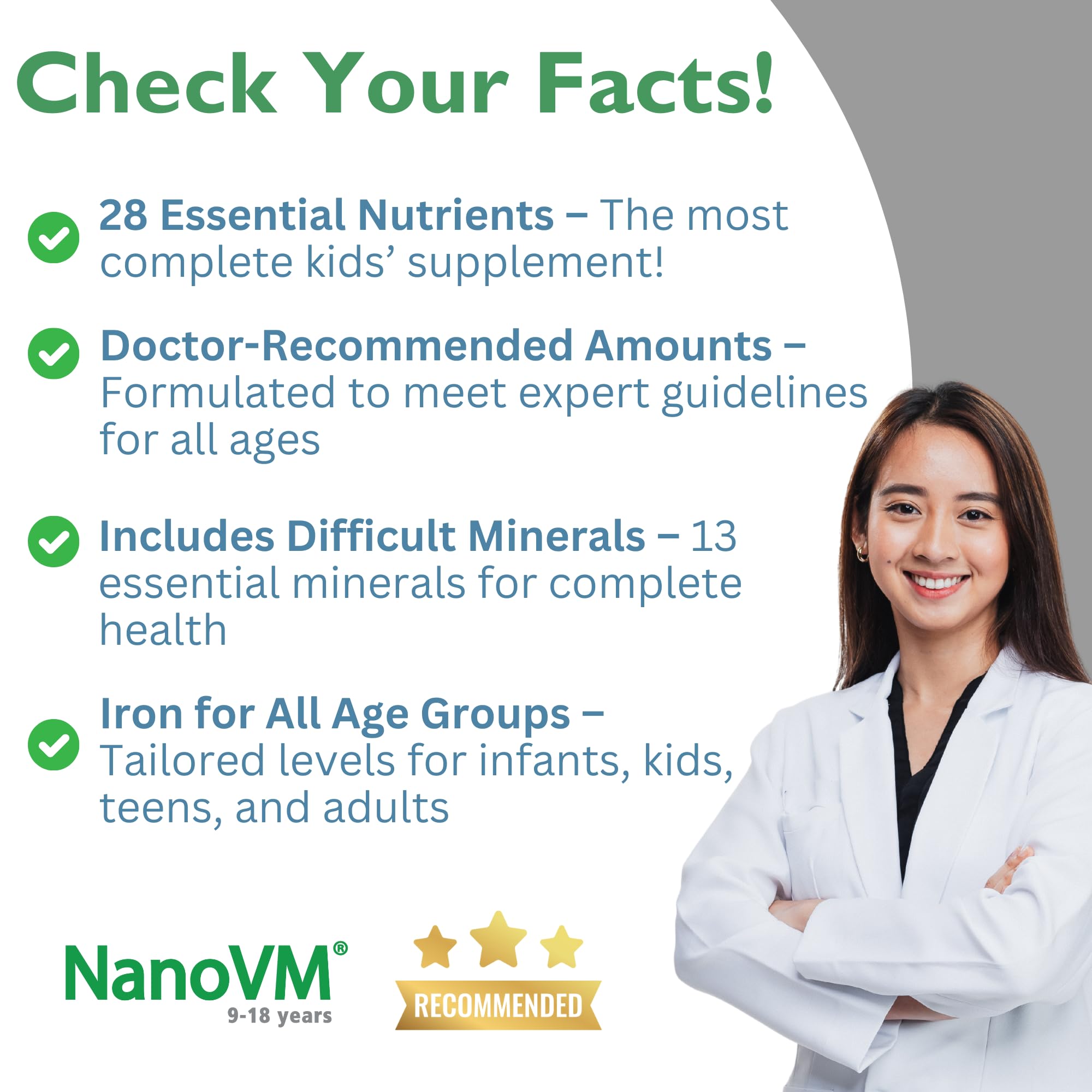NanoVM powder stirred into yogurt for kid-friendly nutrition.