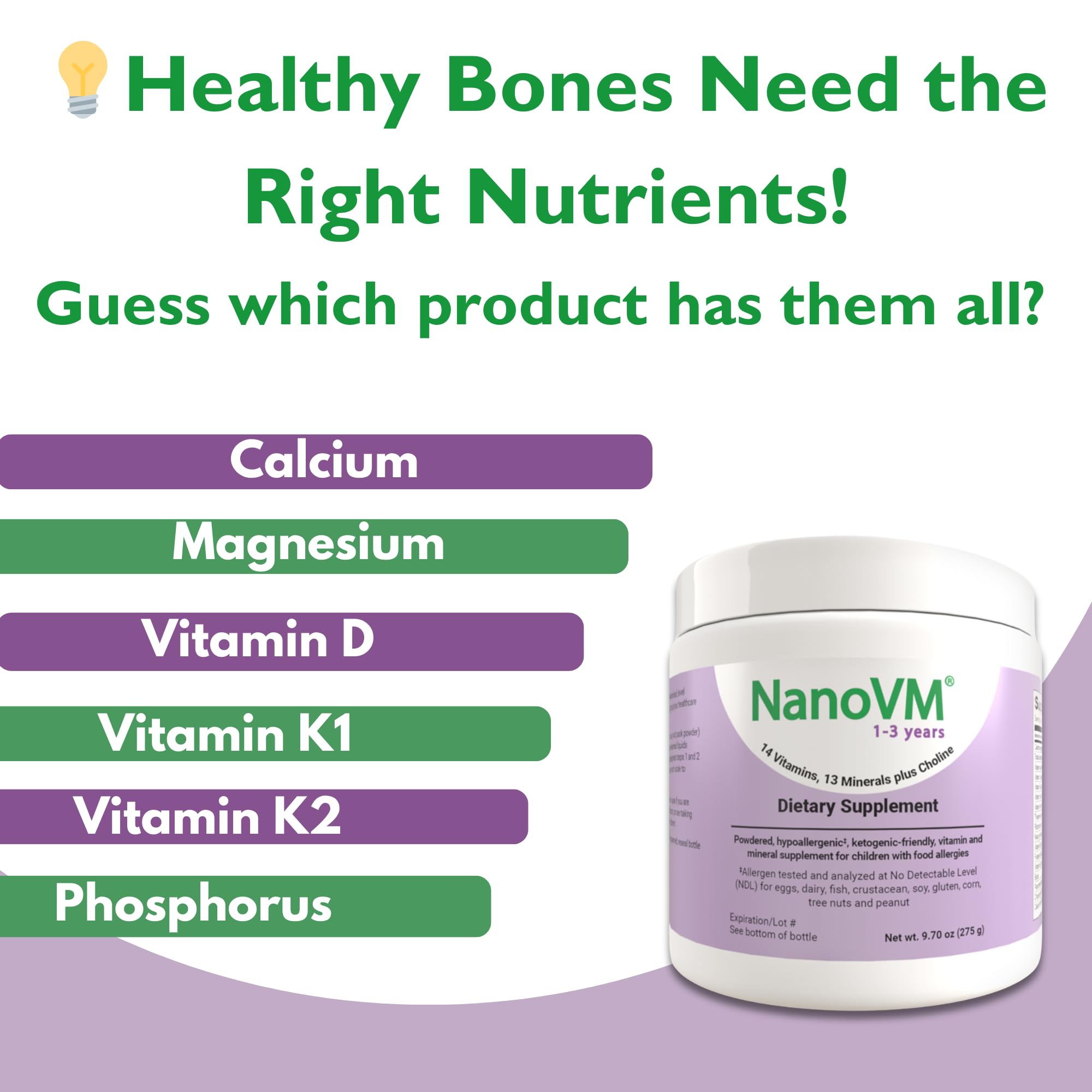 NanoVM safe, clean ingredients in a clear formulation.