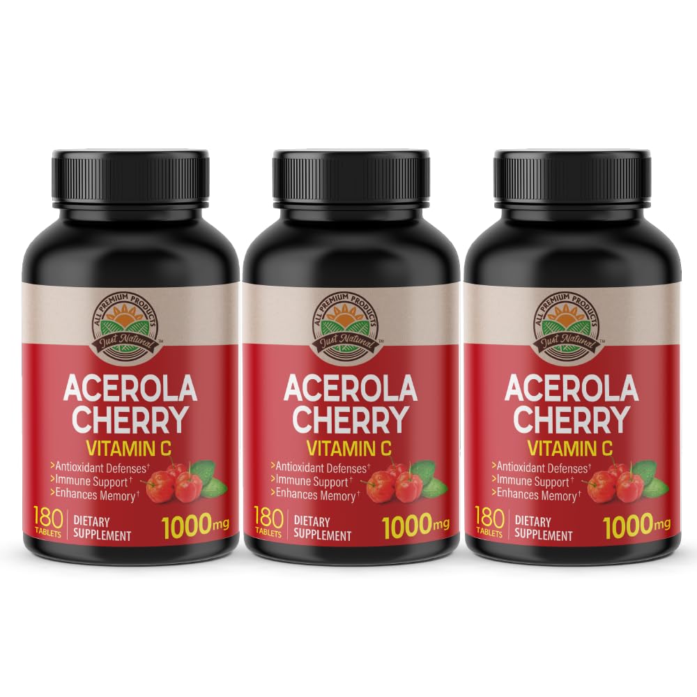 NANOWELL Acerola Cherry Vitamin C 1000mg bottle front, supporting daily immune health.