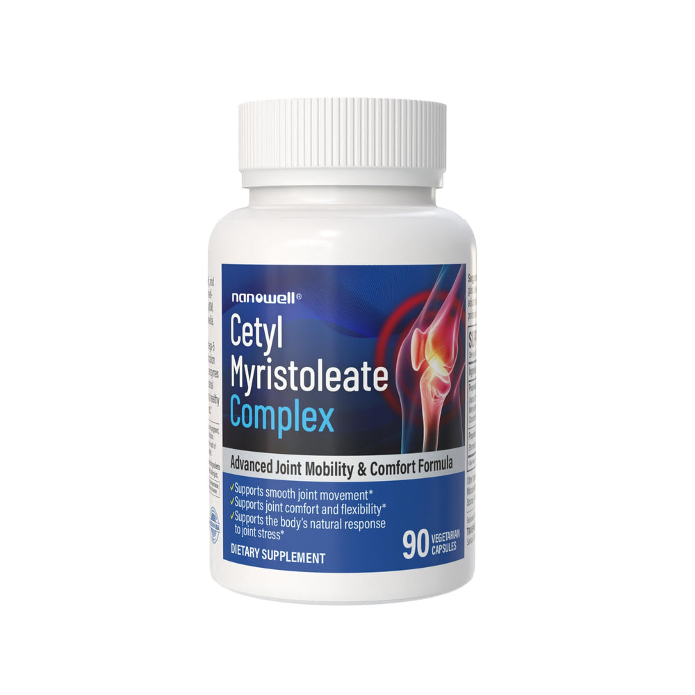 NANOWELL CMO bottle shows joint support for daily movement.