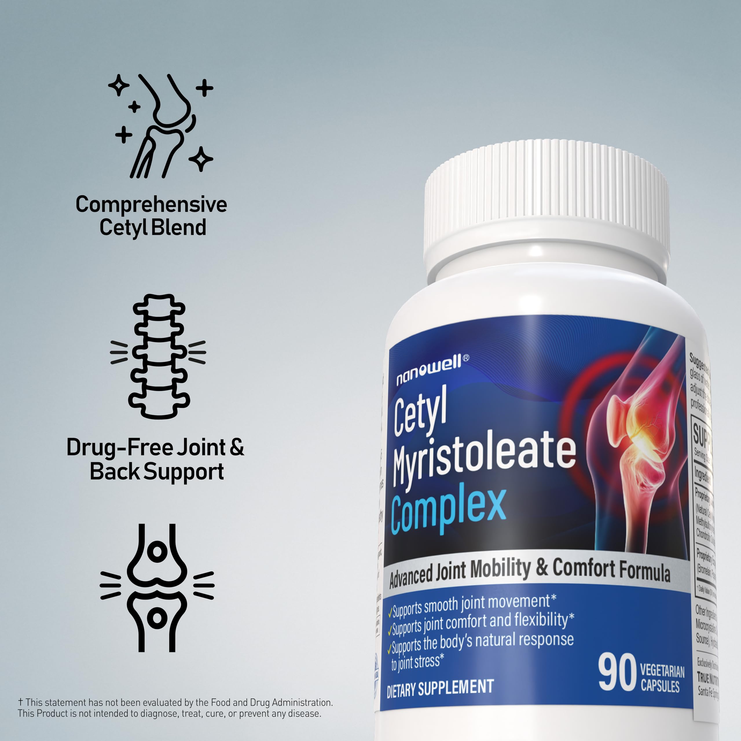 NANOWELL CMO capsules closeup with two-dose reminder.