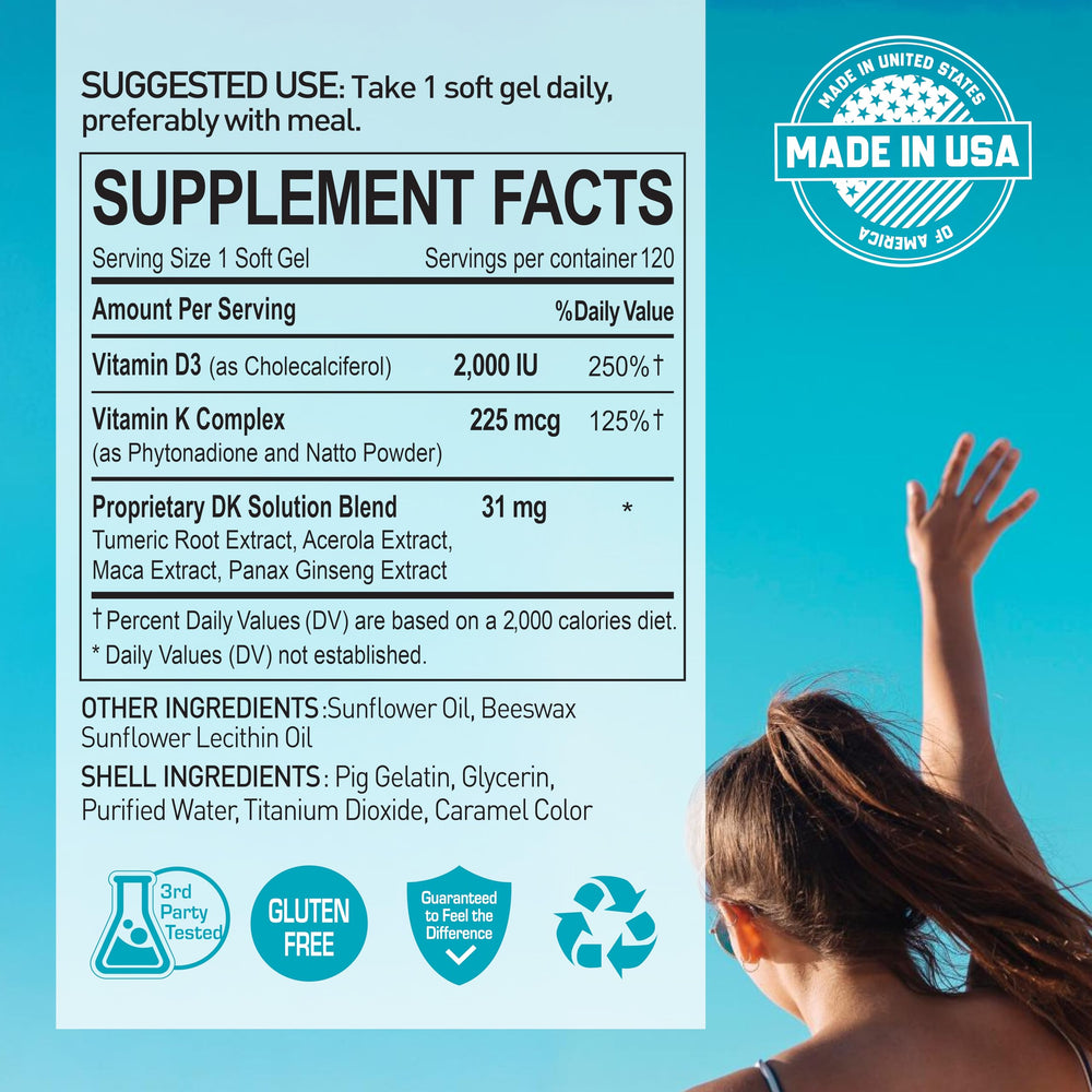 NANOWELL DK Solution bottle pour demonstrating convenient dosage for calcium metabolism support
