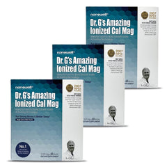NANOWELL Dr G's Ionized Cal Mag bottle pour showing quick absorption potential