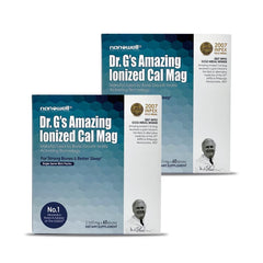 NANOWELL Dr G's Amazing Ionized CalMag box shows convenient bone health support.