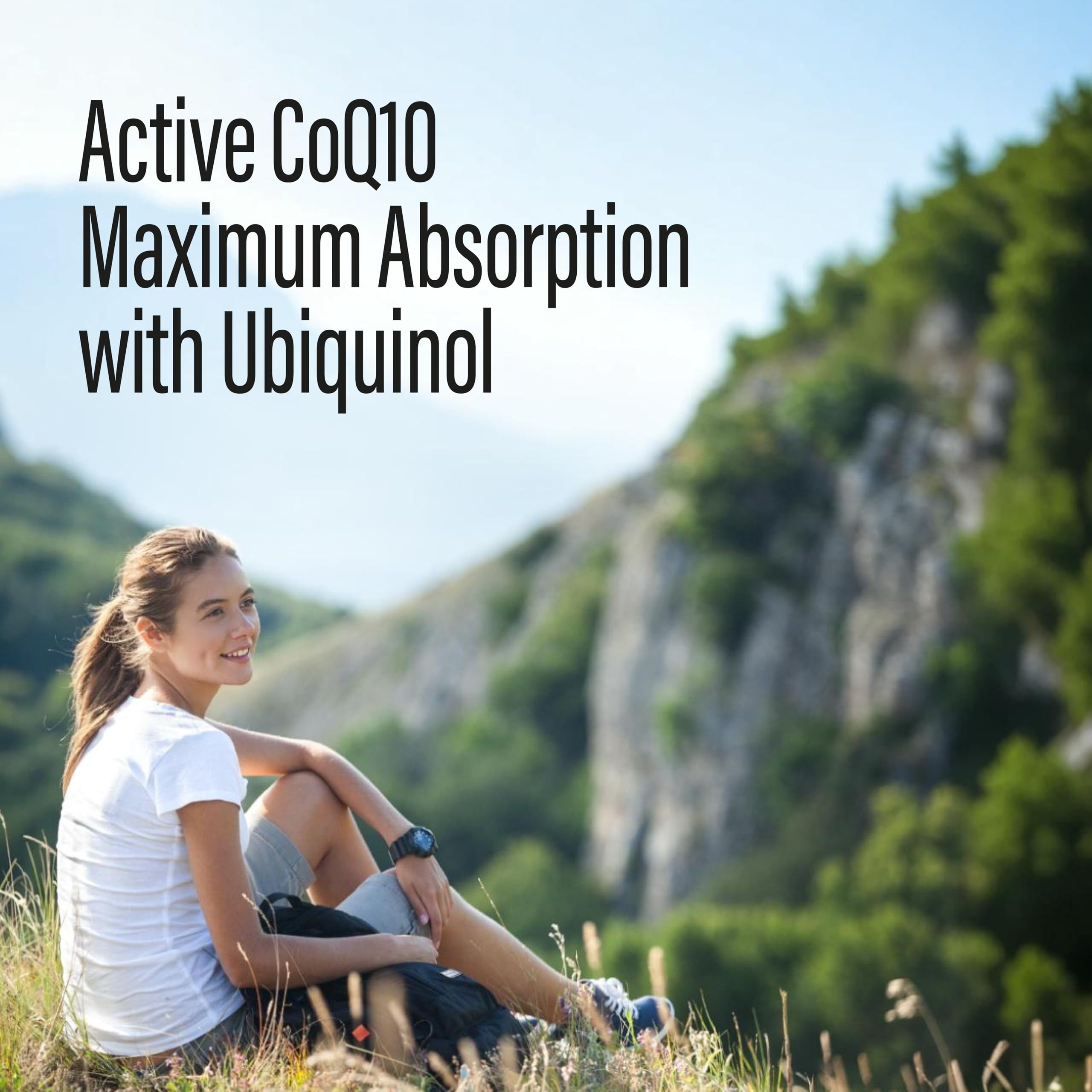 NANOWELL HeartOn Active CoQ10 dosage graphic for daily use.