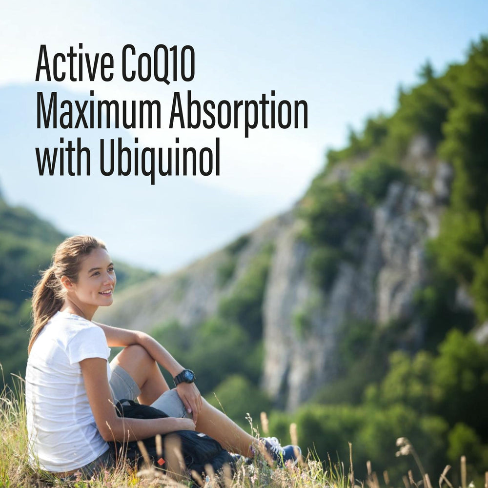 NANOWELL HeartOn Active CoQ10 dosage graphic for daily use.