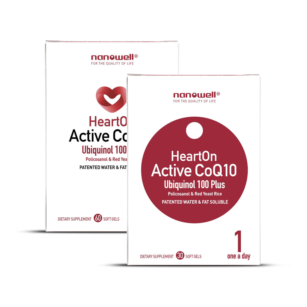 NANOWELL HeartOn Active CoQ10 ingredients icons.