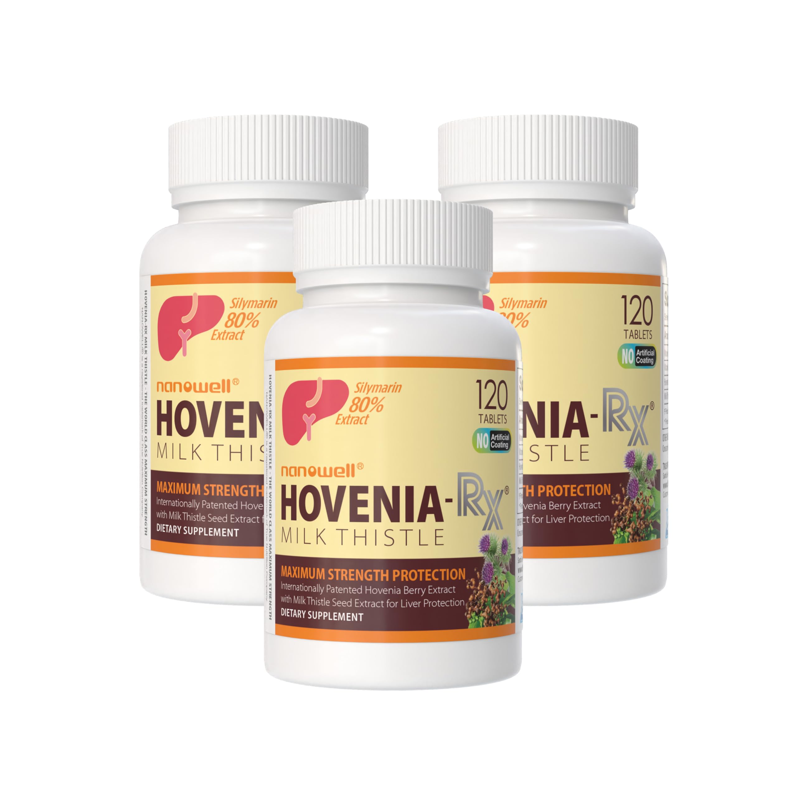 NANOWELL Hovenia-RX milk thistle bottle front view for daily liver support